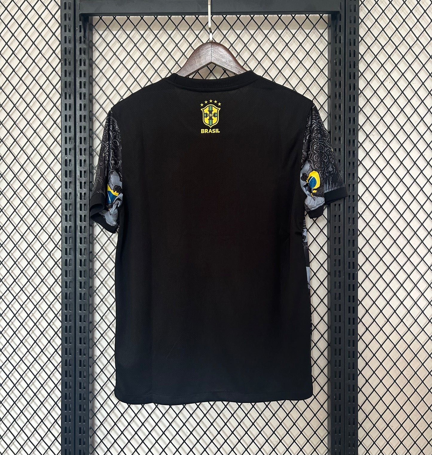 2024 Brazil Special Edition Jesus Black Gray Soccer Kit