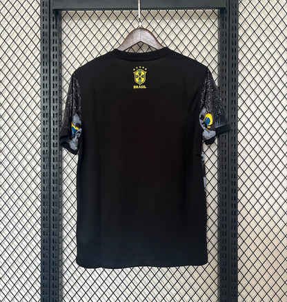 2024 Brazil Special Edition Jesus Black Gray Soccer Kit