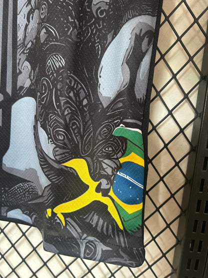 2024 Brazil Special Edition Jesus Black Gray Soccer Kit